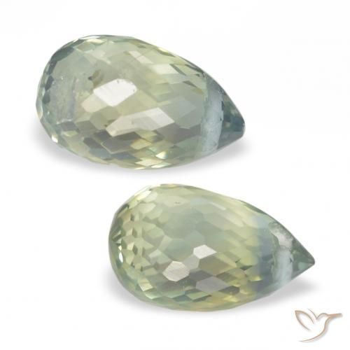 Pedras preciosas de Safira Luz verde natural de 1.44 ct, Briolette, VS