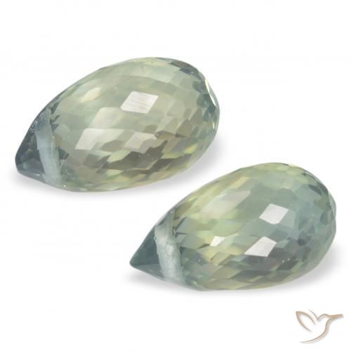 Pedras preciosas de Safira Luz verde natural de 1.44 ct, Briolette, VS