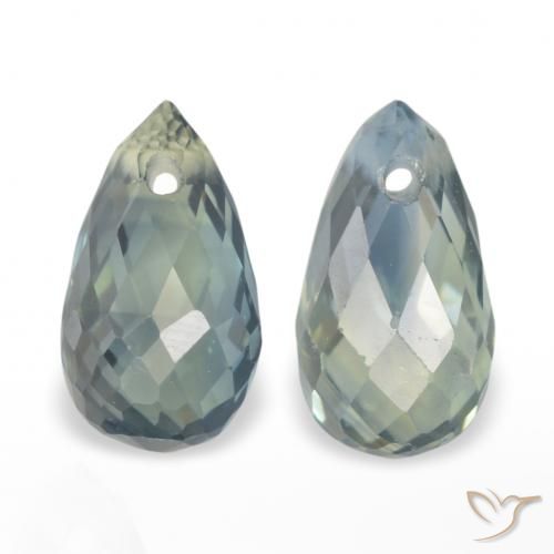 1.39ctw Natural Verde Floresta Pálido Safira, Briolette, VS