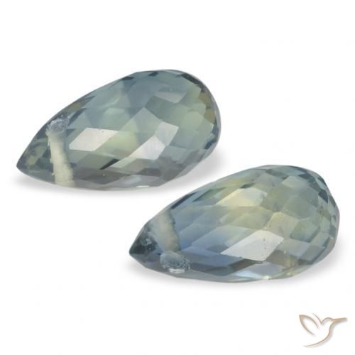 Pedras preciosas de Safira Verde Floresta Pálido natural de 1.39 ct, Briolette, VS