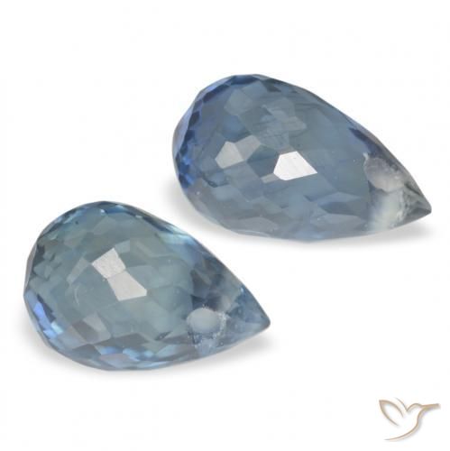 Pedras preciosas de Safira Azul natural de 1.51 ct, Briolette, VS