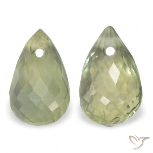 1.35ctw Natural Verde amarelado Safira, Briolette, VS