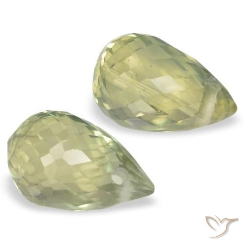 Pedras preciosas de Safira Verde amarelado natural de 1.35 ct, Briolette, VS