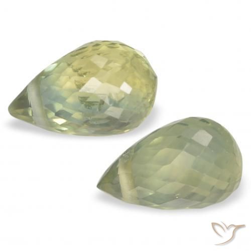 Pedras preciosas de Safira Verde amarelado natural de 1.35 ct, Briolette, VS