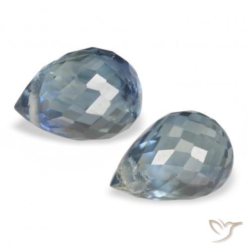 Pedras preciosas de Safira Cerceta natural de 1.44 ct, Briolette, VS