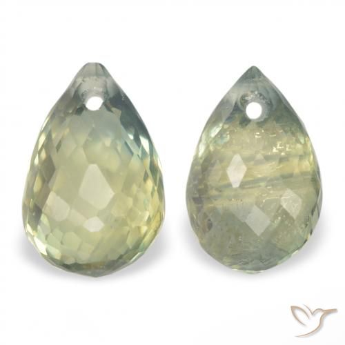1.49ctw Natural Terra Pálida Verde Safira, Briolette, VS
