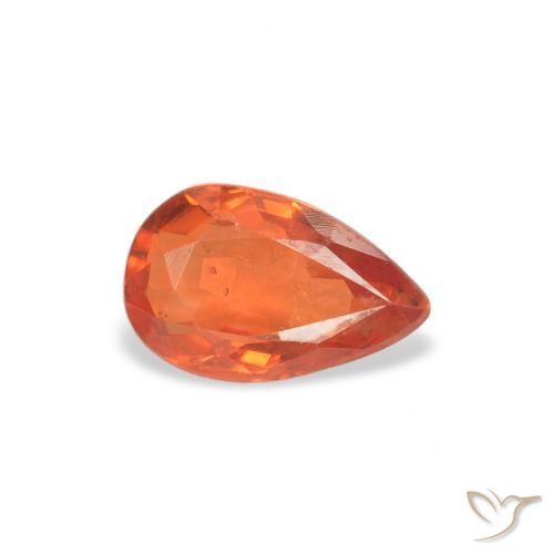 Safira Laranja Médio Natural 0.52ct, Formato de pêra, VS