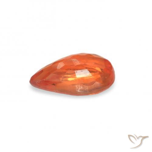 Safira Laranja Médio Natural 0.52ct, Formato de pêra, VS