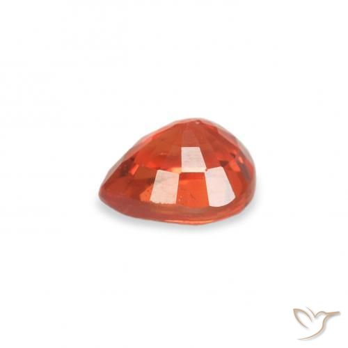 Safira laranja quente Natural 0.51ct, Formato de pêra, VS