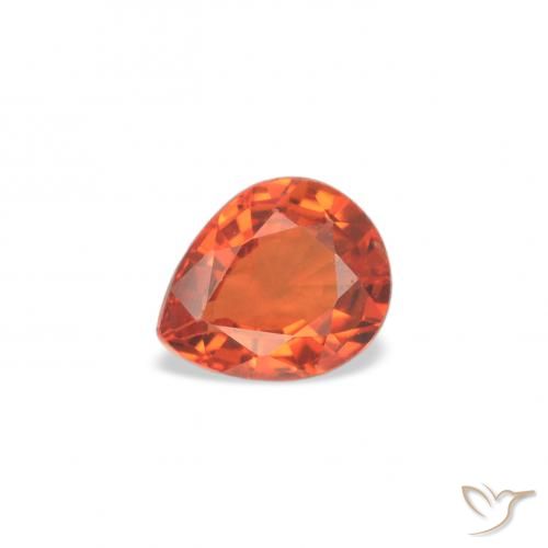 0.36ct Natural Laranja Médio Safira, Formato de pêra, VS