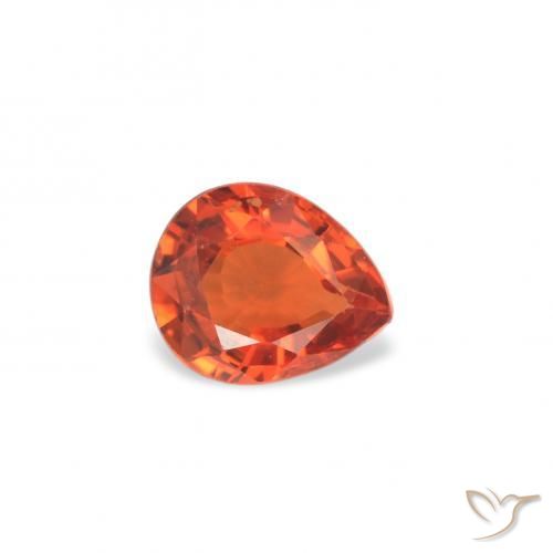 Safira Laranja Médio Natural 0.36ct, Formato de pêra, VS