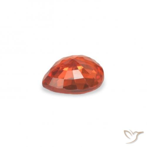 Safira Laranja Médio Natural 0.36ct, Formato de pêra, VS