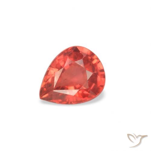 0.42ct Natural vermelho intenso Safira, Formato de pêra, VS