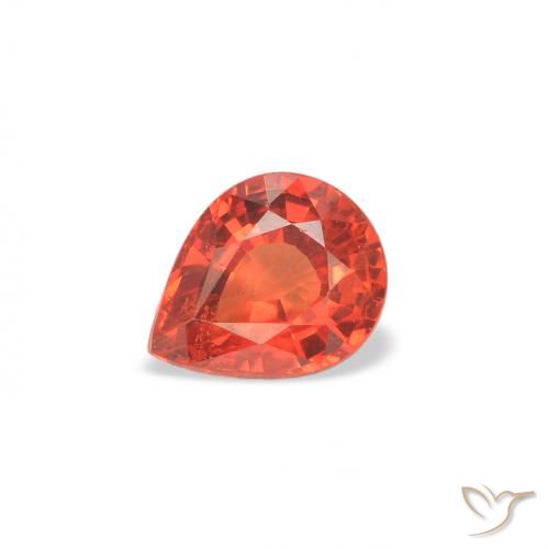 0.46ct Natural vermelho intenso Safira, Formato de pêra, VS
