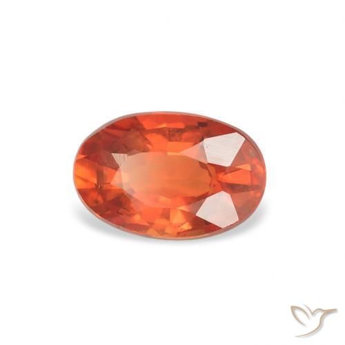 Safira fogo laranja Natural 0.70ct, oval, VS