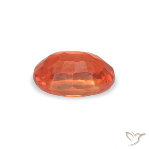 Safira fogo laranja Natural 0.70ct, oval, VS