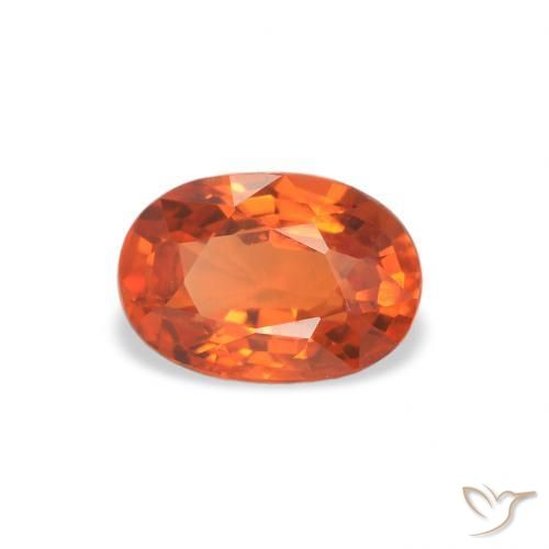 Safira fogo laranja Natural 0.73ct, oval, VS