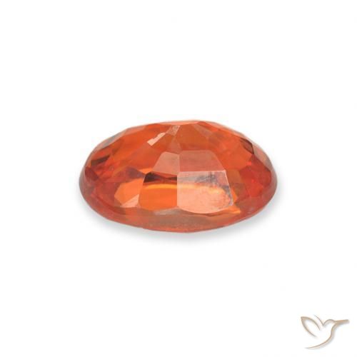 Safira fogo laranja Natural 0.73ct, oval, VS