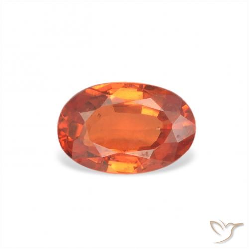 0.65ct Natural fogo laranja Safira, oval, VS