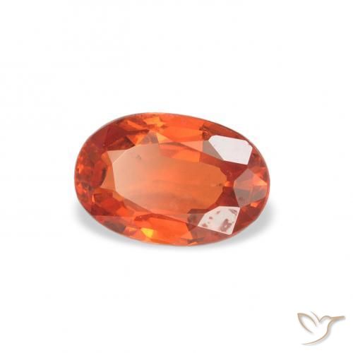 Safira fogo laranja Natural 0.65ct, oval, VS