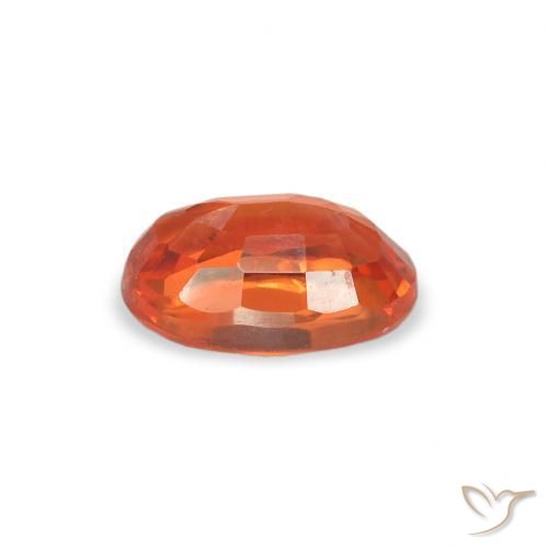 Safira fogo laranja Natural 0.65ct, oval, VS