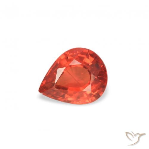 0.46ct Natural vermelho médio Safira, Formato de pêra, VS