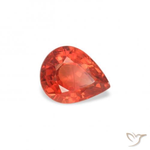 Safira vermelho médio Natural 0.46ct, Formato de pêra, VS