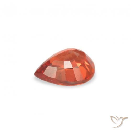 Safira vermelho médio Natural 0.46ct, Formato de pêra, VS
