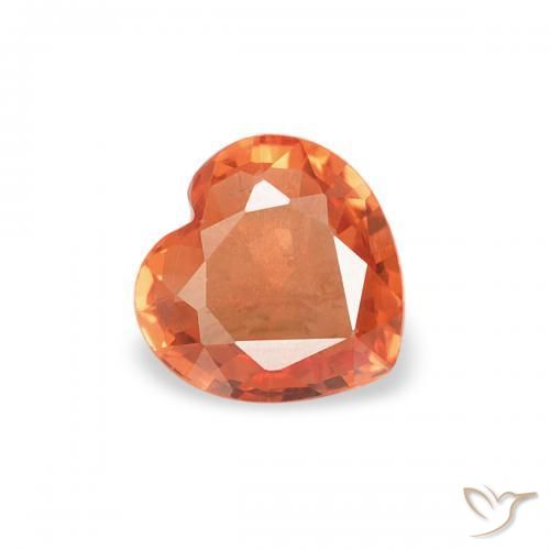 Safira Laranja Médio Natural 0.34ct, Coração, VVS