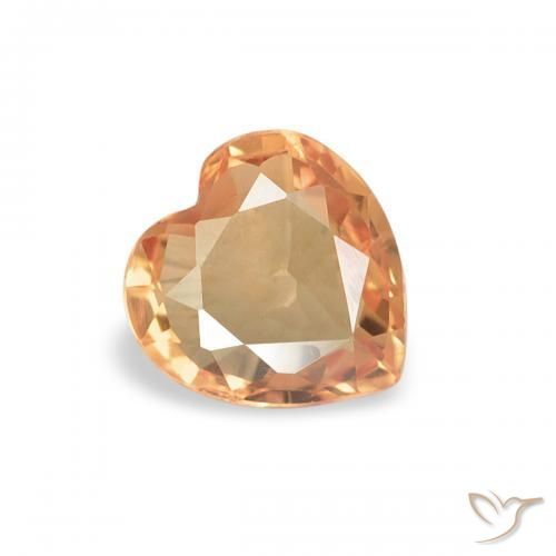 0.39ct Natural Laranja Médio Safira, Coração, VVS