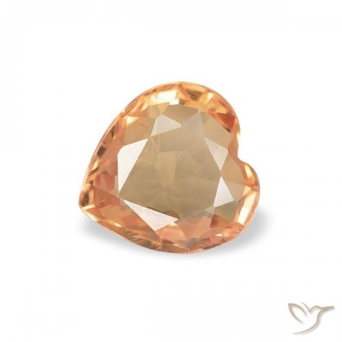 Safira Laranja Médio Natural 0.39ct, Coração, VVS
