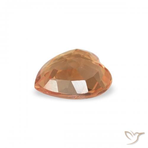 Safira Laranja Médio Natural 0.39ct, Coração, VVS