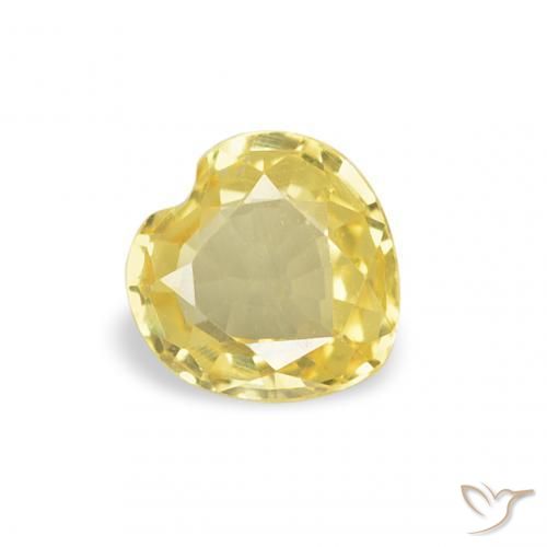 Safira amarelo médio Natural 0.32ct, Coração, VVS