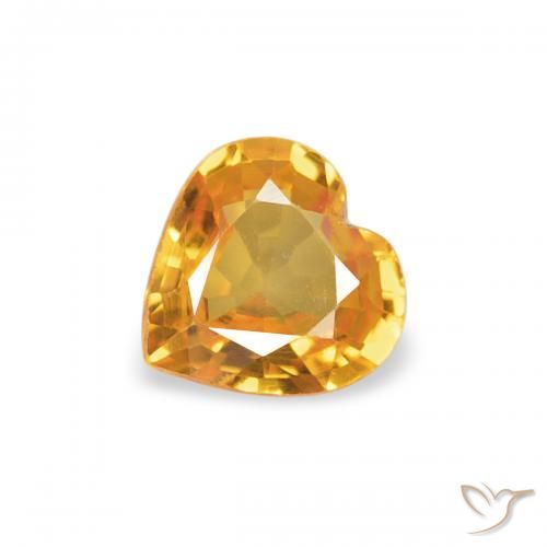 0.33ct Natural Laranja Profundo-Ouro Safira, Coração, VVS