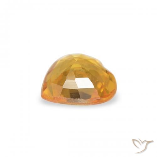 Safira Laranja Profundo-Ouro Natural 0.33ct, Coração, VVS