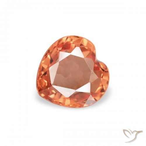 0.40ct Natural Laranja Médio Safira, Coração, VVS