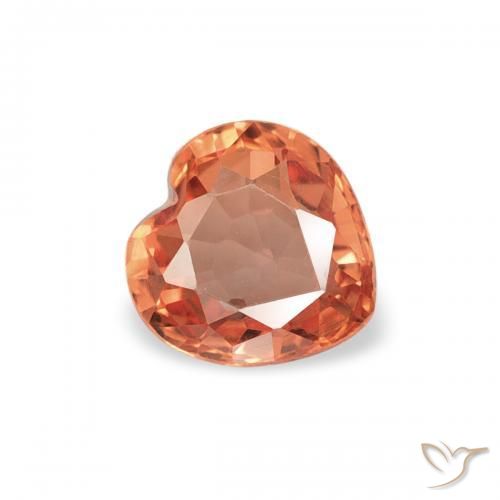 Safira Laranja Médio Natural 0.40ct, Coração, VVS