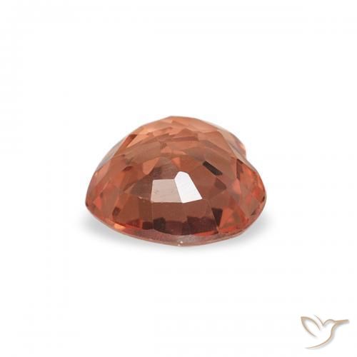 Safira Laranja Médio Natural 0.40ct, Coração, VVS