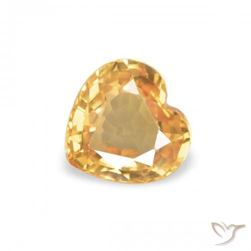 0.42ct Natural Laranja claro-dourado Safira, Coração, VVS