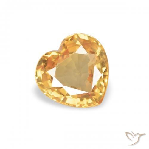 Safira Laranja claro-dourado Natural 0.42ct, Coração, VVS