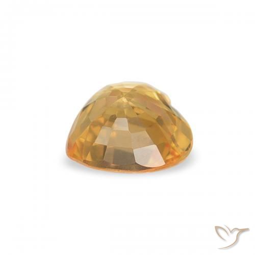 Safira Laranja claro-dourado Natural 0.42ct, Coração, VVS