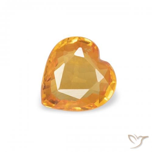 0.37ct Natural Ouro Safira, Coração, VVS