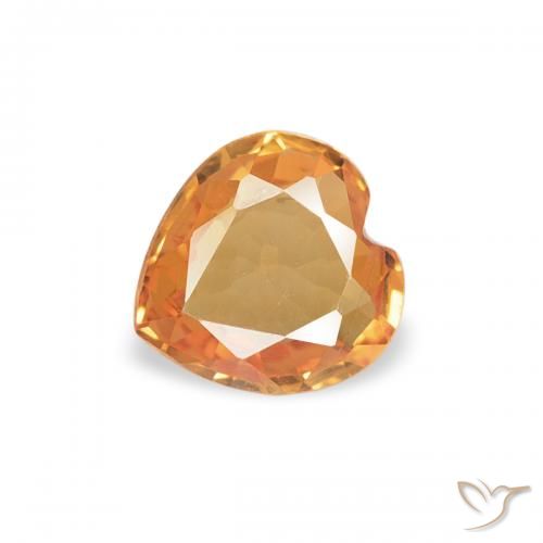 0.32ct Natural Laranja brilhante Safira, Coração, VVS
