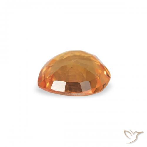 Safira Laranja brilhante Natural 0.32ct, Coração, VVS