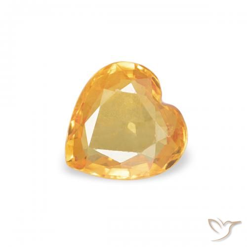 0.35ct Natural Laranja brilhante Safira, Coração, VVS