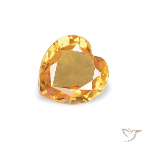 0.37ct Natural Laranja escuro-dourado Safira, Coração, VVS