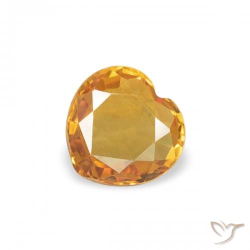 0.34ct Natural Laranja Profundo-Ouro Safira, Coração, VVS