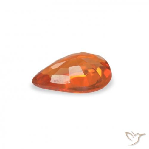 Safira fogo laranja Natural 0.49ct, Formato de pêra, VVS-VS