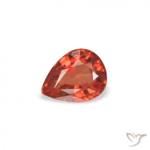 0.39ct Natural vermelho médio Safira, Formato de pêra, VVS-VS
