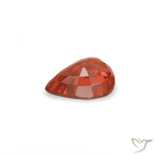 Safira vermelho médio Natural 0.39ct, Formato de pêra, VVS-VS